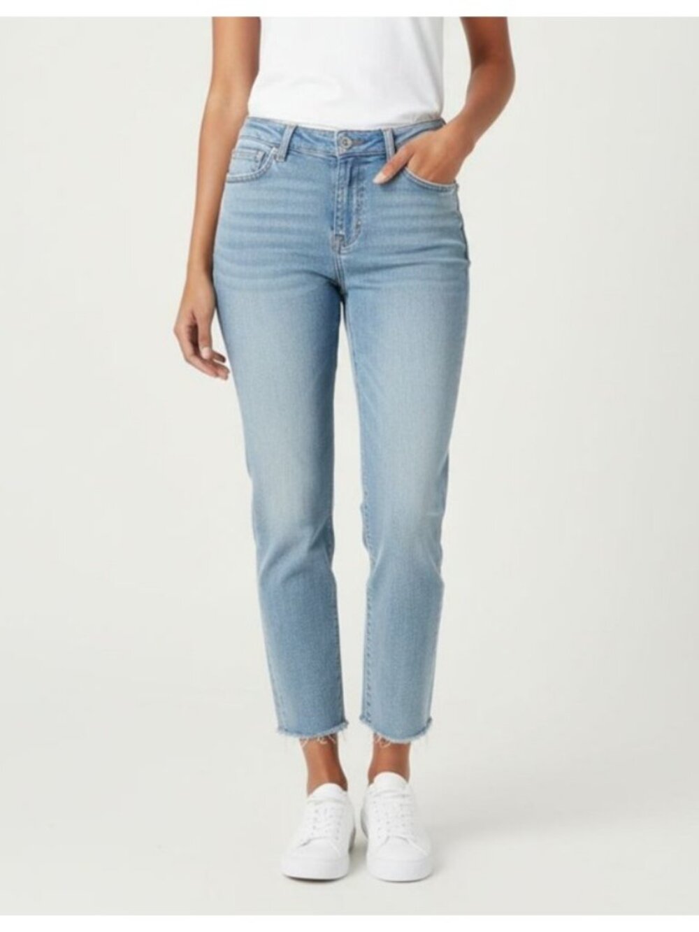 Pistola Arielle Skinny Jeans Womens 32 14 No Pressure High Rise Raw Hem Crop